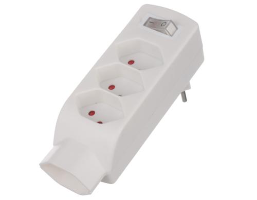 Mehrfachstecker 4xT13, mit Schalter, drehbar 320�, 3xFront 1xunten, mit Kinderschutz, Preisvergleich