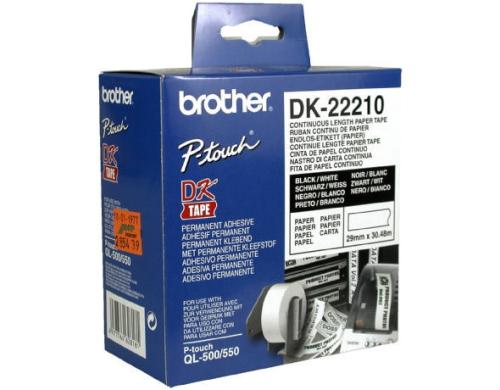 Brother P-touch DK-22210 Endlos-Etiketten Papier 29mm x 30.48m Preisvergleich