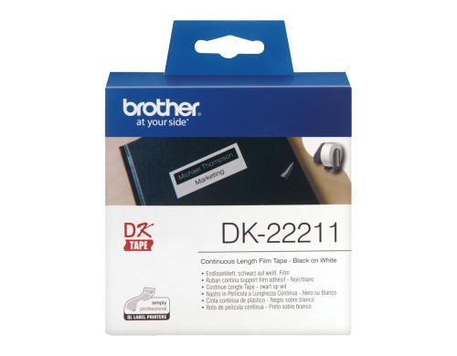 Brother P-touch DK-22211 Endlos-Etiketten Film 29mm x 15.24m weiss Preisvergleich