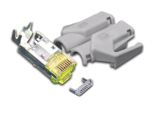 Hirose Stecker TM31, 10er Pack, KAT6A (ISO/IEC), inkl. Knickschutzt�lle, grau Preisvergleich