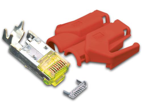 Hirose Stecker TM31, 10er Pack, KAT6A (ISO/IEC), inkl. Knickschutzt�lle, rot Preisvergleich