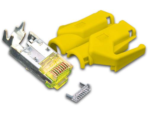 Hirose Stecker TM31, 10er Pack, KAT6A (ISO/IEC), inkl. Knickschutzt�lle, gelb Preisvergleich