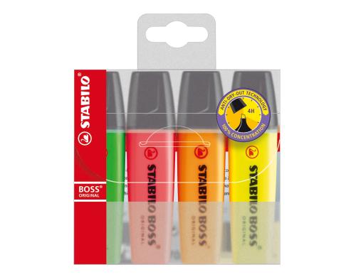 Stabilo Leuchtmarker 4er Etui, gelb, rosa, orange, gr�n Preisvergleich