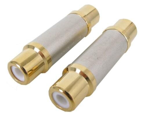 Audio Adapter Cinch/Cinch, female/female Verlängerung von Cinch Kabeln, gold