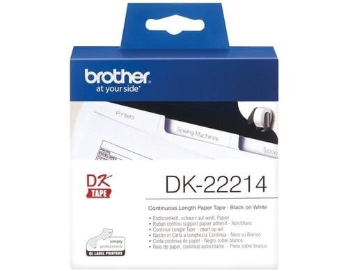 Brother P-touch DK-22214 Endlos-Etiketten Papier 12mm x 30.48m