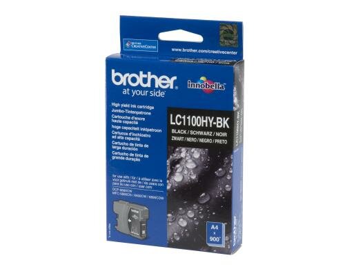 Tinte Brother LC-1100HYBK, schwarz zu allen A3 Geräten, 900 Seiten@5% Deckung