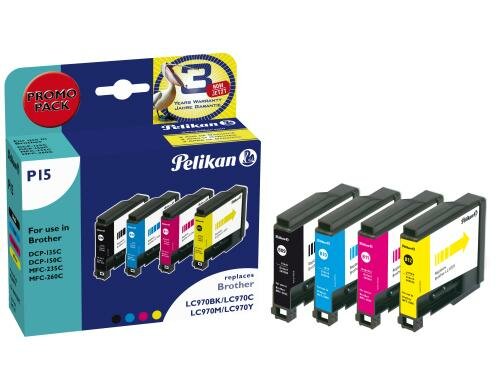 Tinte Pelikan LC-970bk/c/m/y  Promo Pack zu Brother DCP-135C/150C/MFC-235C/260C