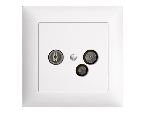 Feller EDIZIOdue Datendose DD11, UP, weiss Komplettset mit Rahmen