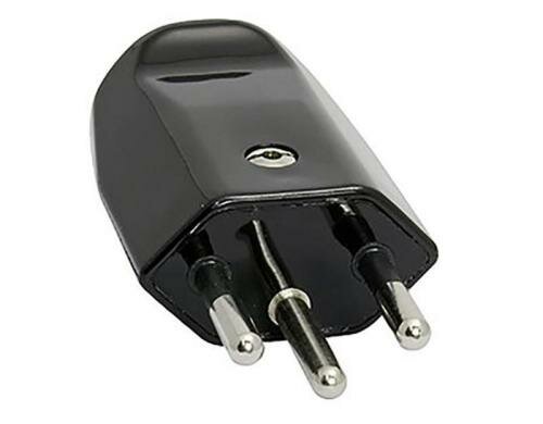 Stecker TH Typ 12, 10er-Pack, L+N+PE, 10 A, 250 V, schwarz