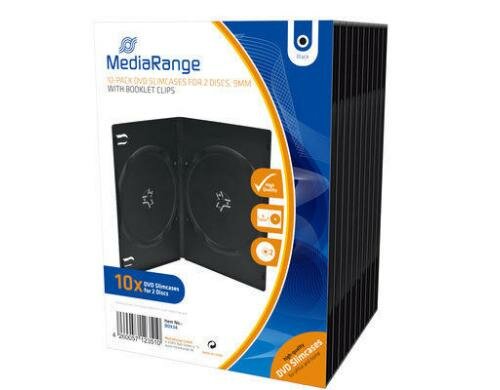 DVD Ersatzhüllen Slimbox, für 2 DVD-Medien 10 Stück, schwarz