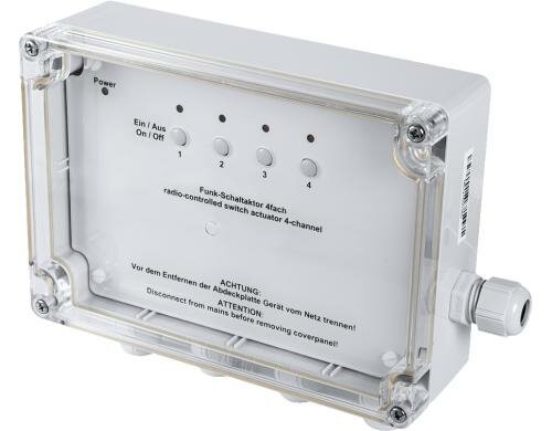 Homematic Funk-Schaltaktor 4-fach, AP, IP65 Schaltvermögen: 16A 230V