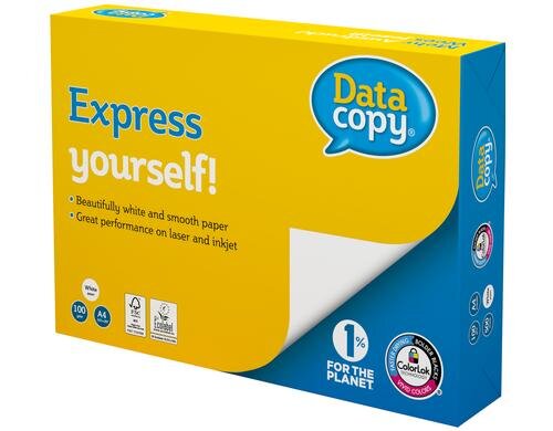 DataCopy Kopierpapier A4, weiss, holzfrei 100g/m2, Pack à 500 Blatt, leicht satiniert