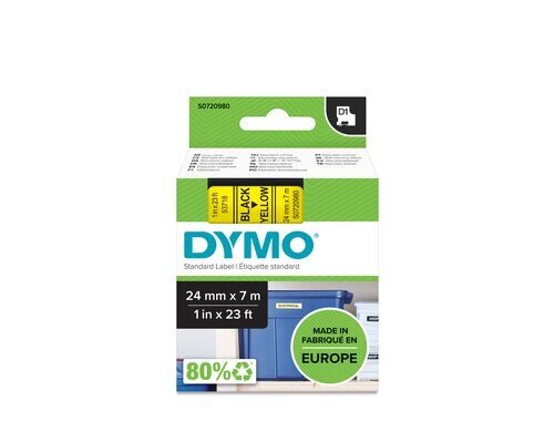 Dymo Schriftband D1, 24mm x 7m, Band: gelb Schrift: schwarz - für alle LabelManager