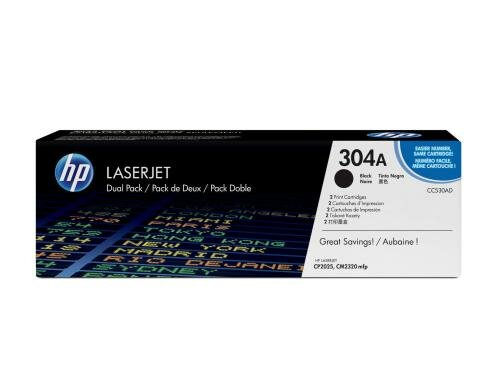 HP Toner 304A - Black 2er-Pack (CC530AD) Seitenkapazität 2x ~ 3500 Seiten