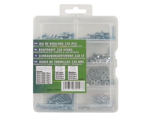 Velleman K/SC1 Bolzensatz 330 Stück Schrauben, Muttern und Dichtungsringe