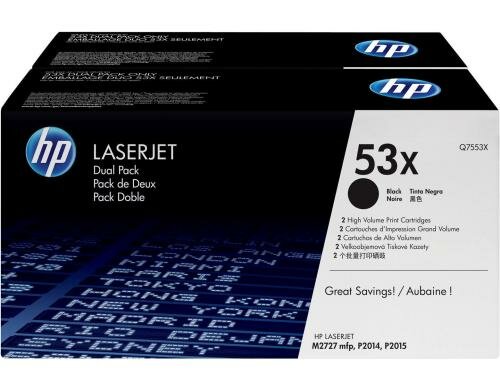 HP Toner 53X - Black 2er-Pack (Q7553XD) Seitenkapazität ~ 2x 7000 Seiten