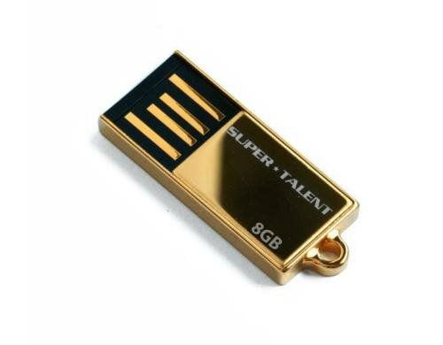 Super Talent USB2.0 Pico C Gold 8GB lesen bis zu 30MB/s (200x) 6g, ohne Deckel