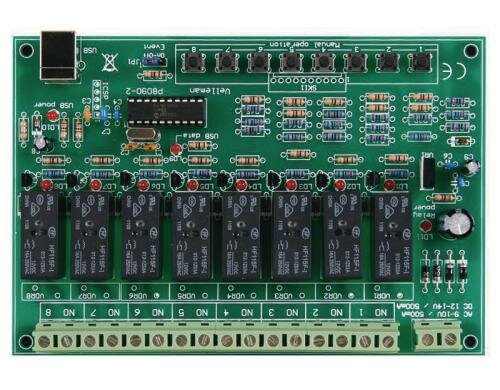 Velleman K8090 8-Kanal USB Relaiskarte Bausatz