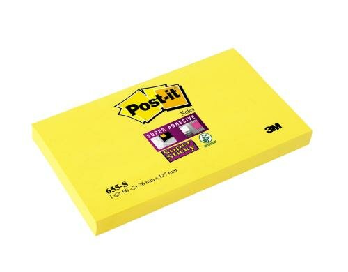 3M Post-it Super Sticky Notes, gelb, 1 Block à 90 Blatt, 76x127mm