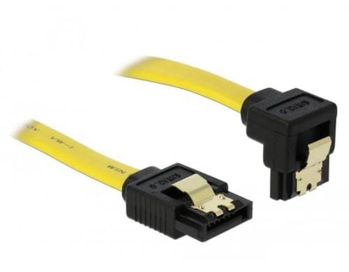 SATA2 Kabel intern, 30cm mit Clip, gelb Anschlüsse: unten / gerade