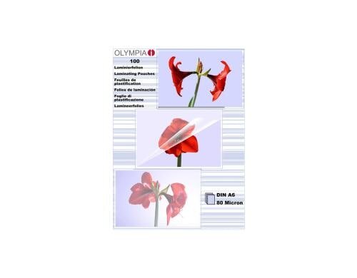 Olympia Laminierfolien DIN A6 80 Micron, Inhalt: 100 Stück