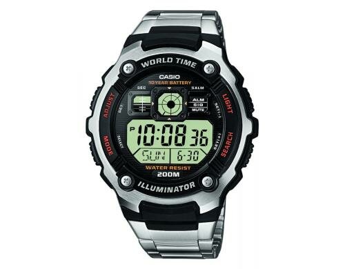 Casio, Collection, AE-2000WD-1AVEF Edelstahlarmband, Wasserdicht bis 200 Meter