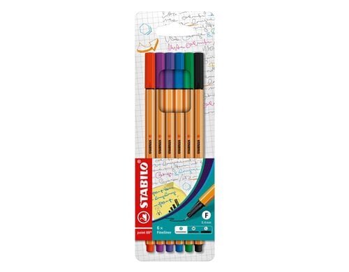 STABILO point 88 6er Etui Farben: grün, rot, blau, schwarz, violett,