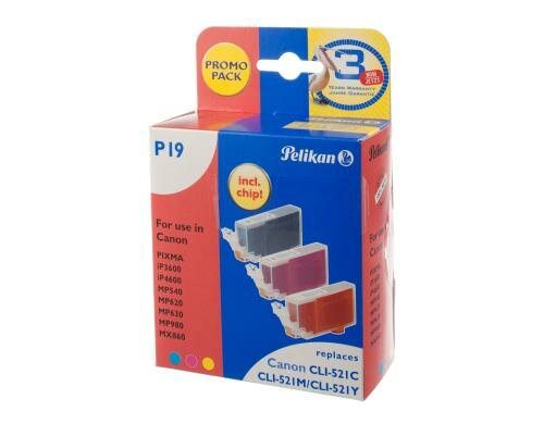 Tinte Pelikan, CLI-521Promo c/m/y zu PiXMA iP3600/4600/ MP980/630/620/540