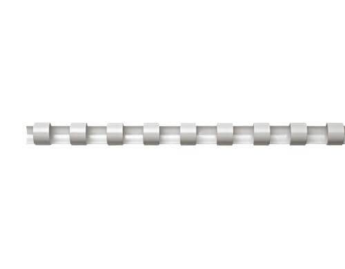 Binderücken 8mm, weiss, 25 Stk. Blattkapazität 21-40 Blatt, 21 Ringe