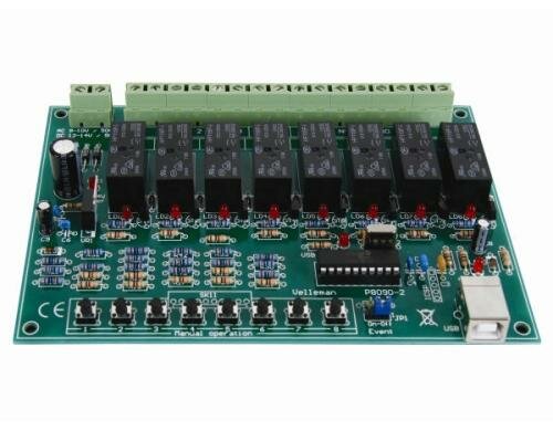 Velleman VM8090 8-Kanal USB Relaiskarte fertiges Modul