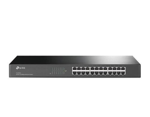 TP-Link TL-SF1024: 24Port Switch 100Mbps, Autouplink, int. NT, lüfterlos,
