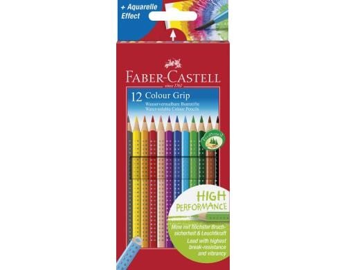 FABER-CASTELL Buntstifte COLOUR GRIP 12er Kartonetui, dreieckig,