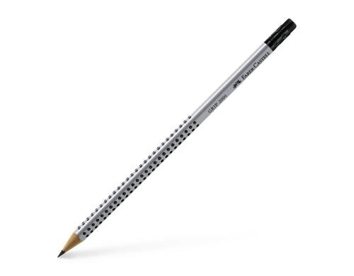 FABER-CASTELL Bleistift GRIP 2001 HB mit Gummitip, Härtegrad: HB