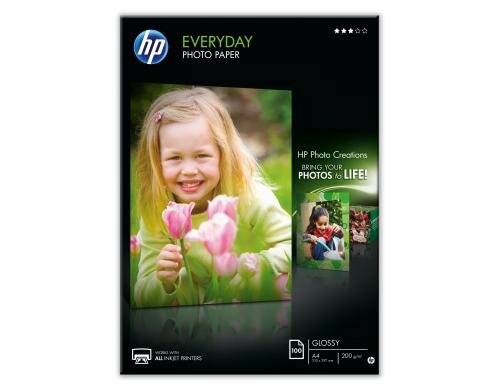 HP Everyday Photo Papier A4 200g/m2 100 Blatt / glossy