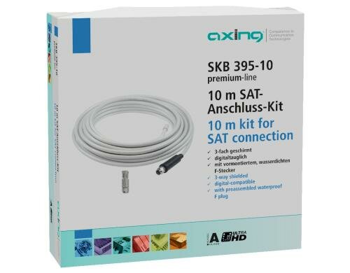 SAT-Anschlusskabel-Set (10m) SKB 395-10 F-Stecker 2x