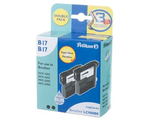 Tinte Pelikan LC-980BK, schwarz, 2x10ml zu Brother DCP-145C/165C/195C/MFC-250C/290C
