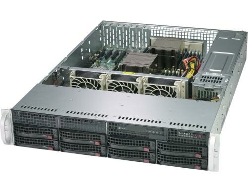 Supermicro SC825TQ-R720LPB: Servergeh. 19 8 SAS/SATA Hotswap Bays, 720W Redundant NT
