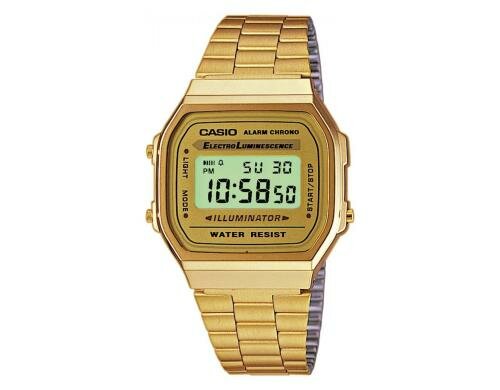 Casio Collection Retro A168WG-9EF Edelstahlarmband, Tagesalarm,