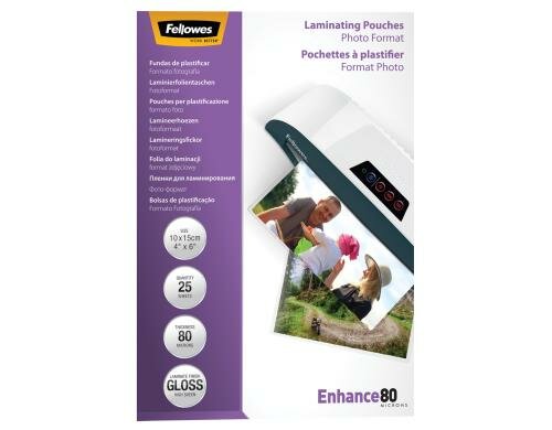 Fellowes Laminierfolien 10 x 15, 80 Mikron 25 Stück, 10x15 cm