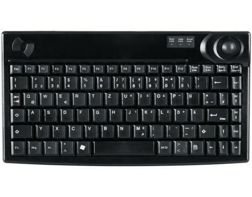Active Key kompakt Tastatur AK-440-TU mit 19 mm Trackball, USB, schwarz
