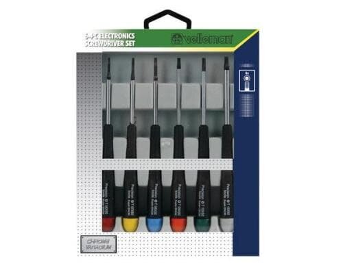 Velleman VTSET30 Präzisionsschraubendreher 6teilig,T6/T7/T8/T9/T10/T15 x 50mm, TORX
