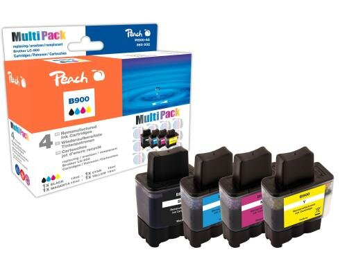 Peach Tinte Brother Combi Pack LC-900bkcmy je 1 Stück