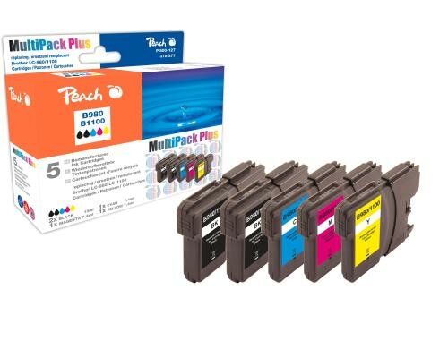 Peach Tinte Brother Combi Pack+ LC-1100/980 2xblack, 1x c,m,y