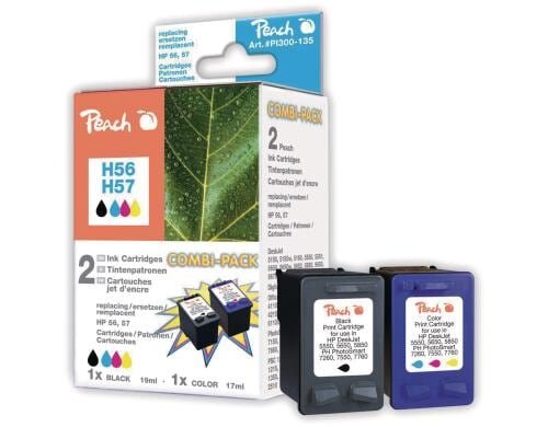 Peach Tinte HP C6656AE / C6657AE Spar Pack  1x schwarz 23ml 1x color 21ml