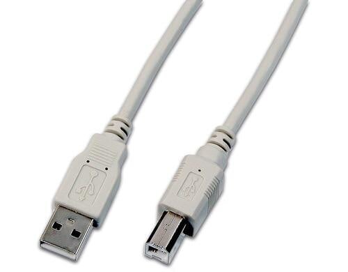 USB2.0-Kabel A-B: 180cm, bis 480Mbps AWG28, grau