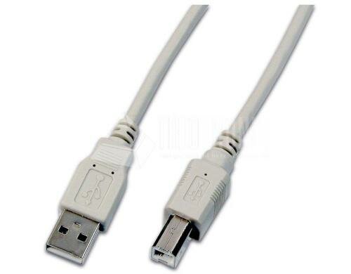 USB2.0-Kabel A-B: 400cm, bis 480Mbps AWG28, goldbeschichtete Kontakte, grau