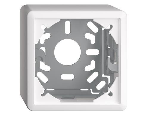 Feller EDIZIOdue Sockel 54mm, AP Kappe mit Befestigungsbügel, weiss