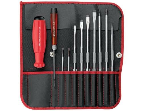 PB Rolltasche Schraubenzieher Basic-Set Red mit SwissGrip und Wechselklingen
