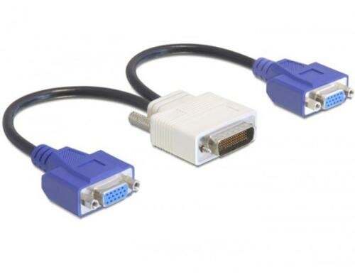 Delock DMS-59 zu 2x VGA Adapter, 20cm DMS59 Stecker, VGA Buchse