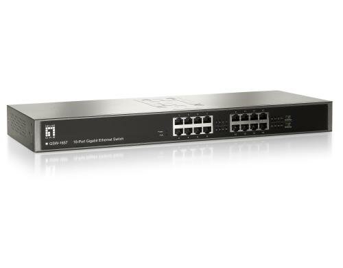 LevelOne GSW-1657: 16Port Switch, 1Gbps AutoUplink, int. NT, ohne Lüfter
